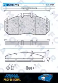 FOMAR FRICTION fo917081 -  Комплект тормозных колодок, дисковый тормоз